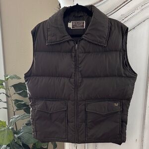 VINTAGE 70s Ski Daddle 50% Duck Down Thick Puffer Vest Brown Adult *Med Pack In
